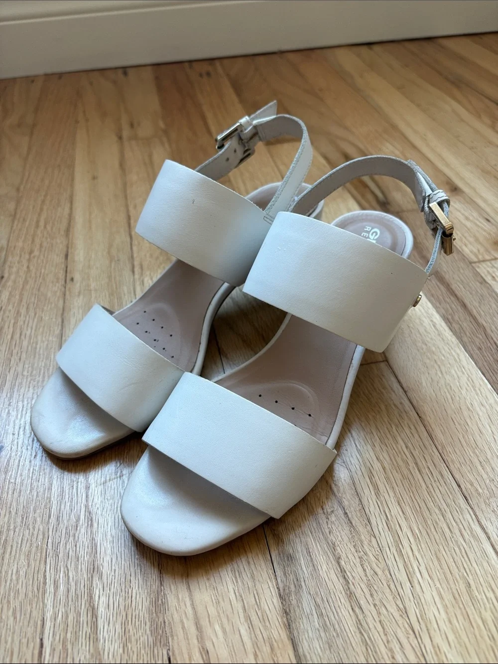 Women's White Block Heels